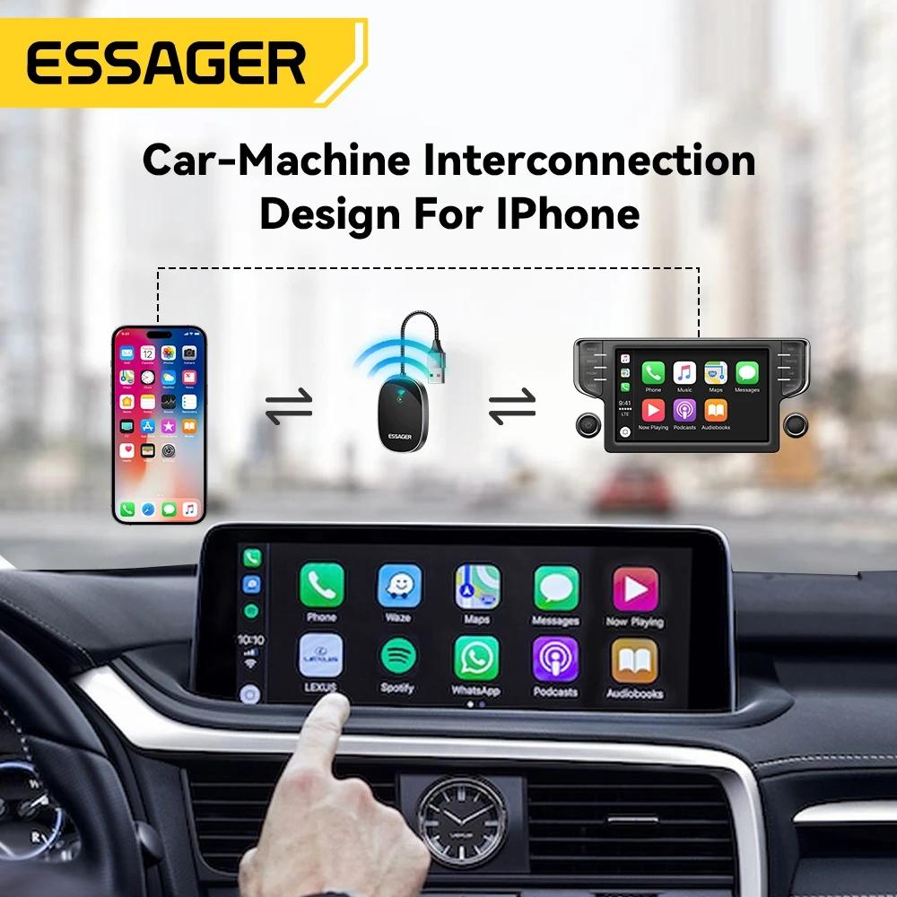 Essager Mini Carplay Wireless For Car For iPhone IOS 15