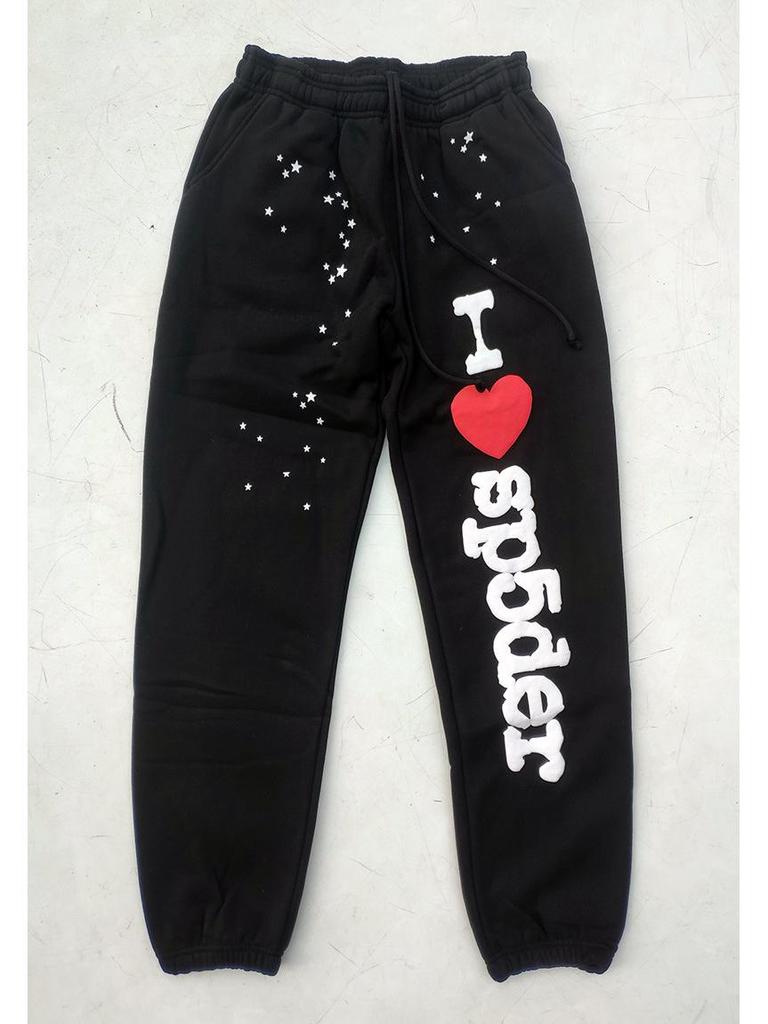 Young Thug Style Spider Web Hoodie Set