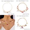 Bracelet Chaîne Pendentif Cœur d'Amour Cerise Avec Chaîne de Perles Pour Femmes Style Été