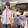 Giacca Reversibile per Bambina Primavera Autunno Moda Bambini Top Giacca a Vento con Cappuccio per Bambini Grandi Cappotto da Esterno