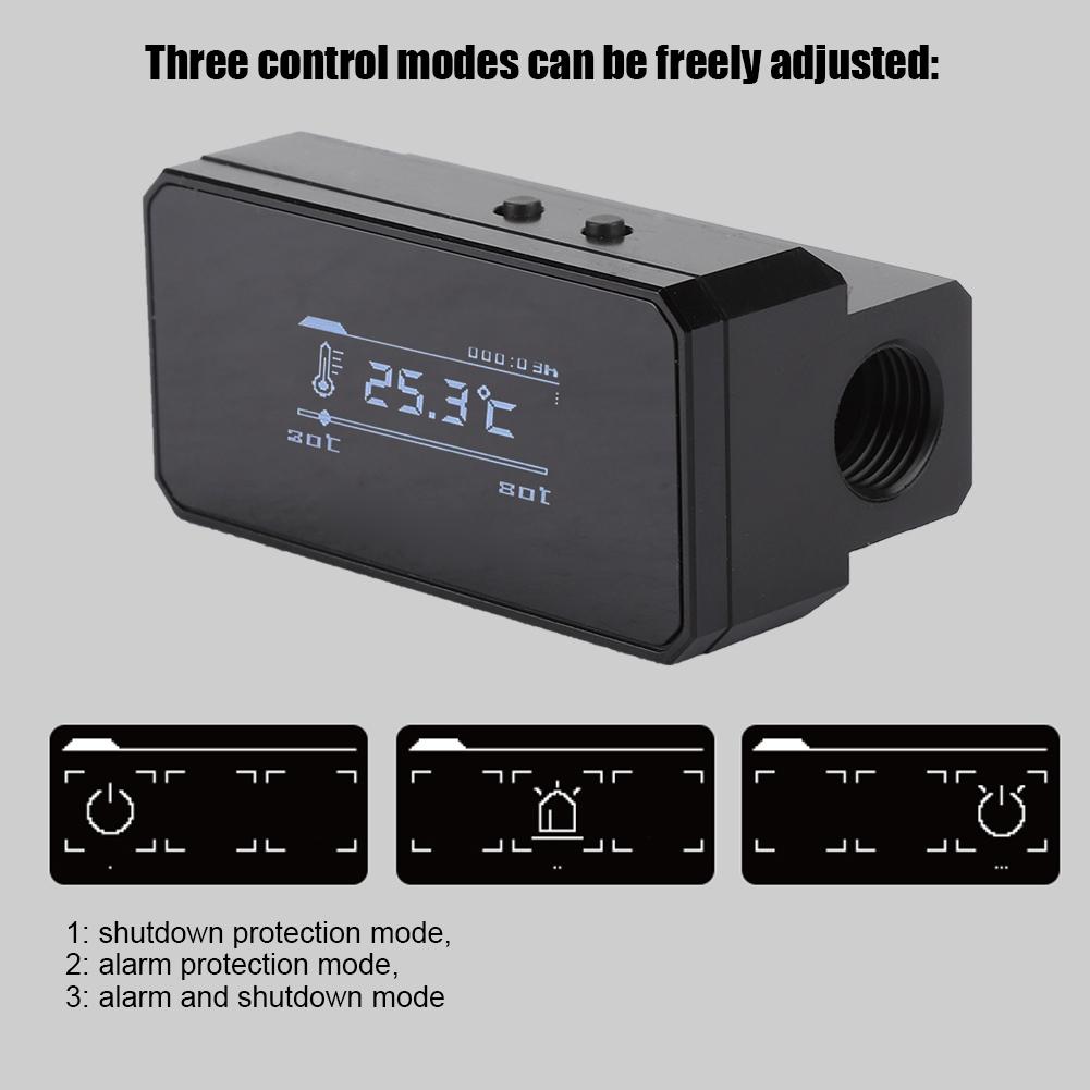 Termometro Intelligente con Protezione Temperatura Acqua, Display OLED Multimodale per Monitoraggio(Nero )