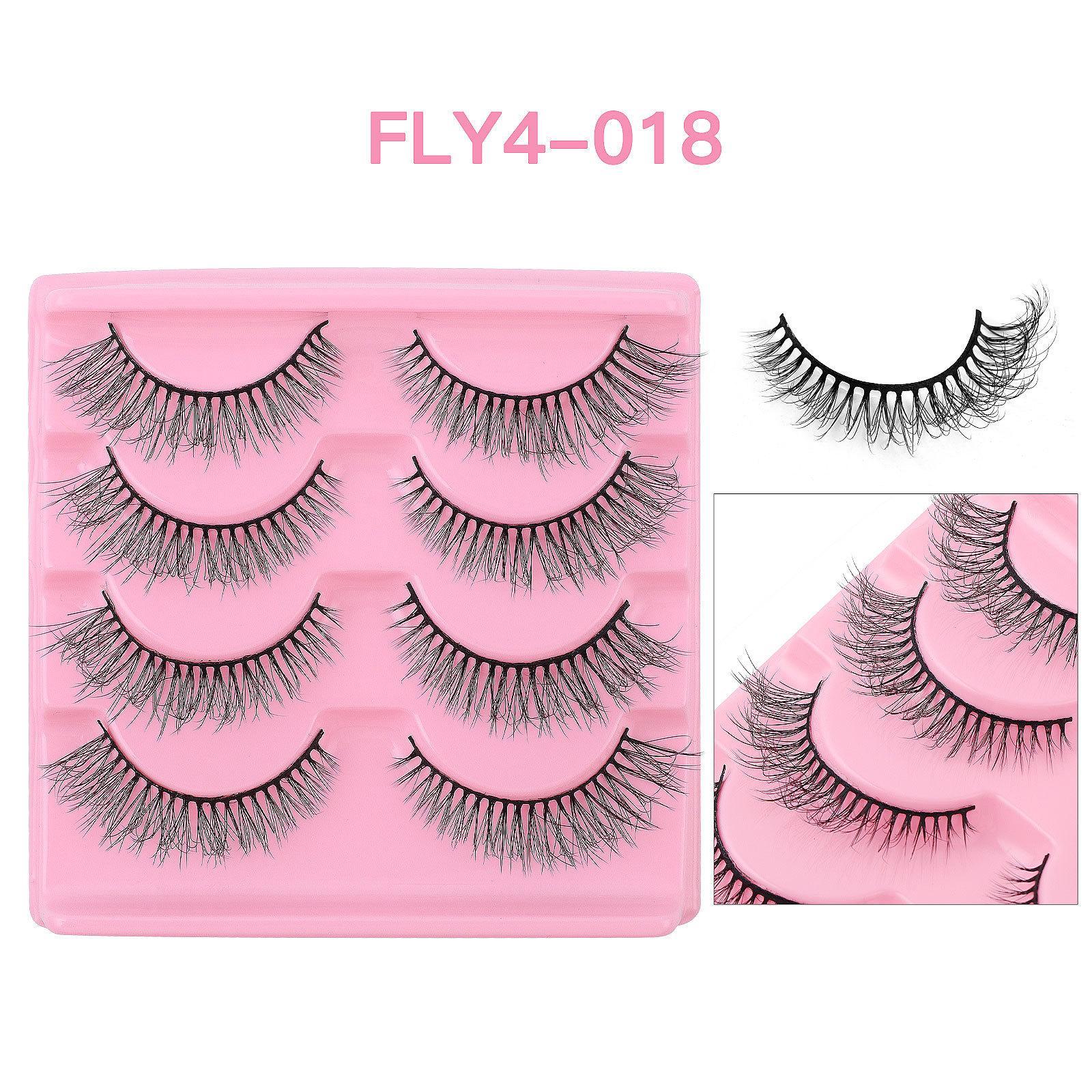 

4 пары накладных ресниц, густые ресницы, преувеличенные растрепанные ресницы, имитация растрепанных ресниц