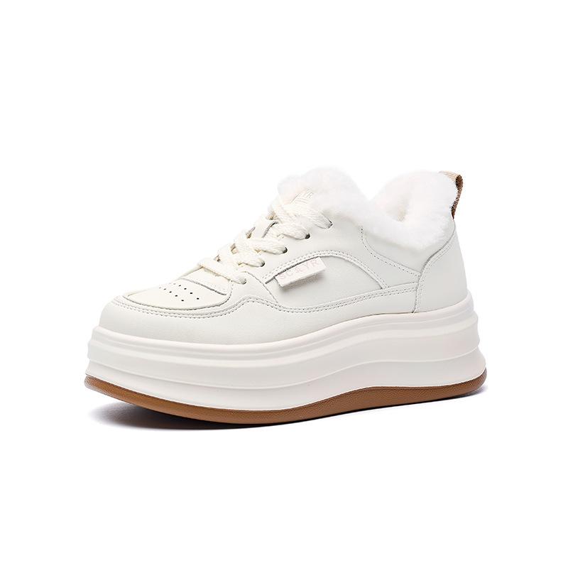 Cm Velvet Warm Thick-soled White Shoes Women's Autumn and Winter New Small Height Increase Casual Versatile Women's Shoes