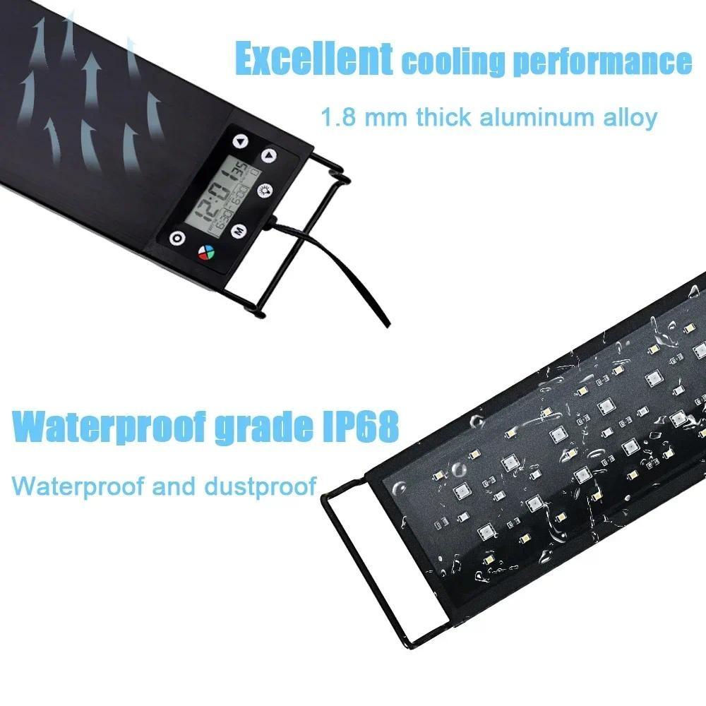 30-60cm Fish Tank Aquarium Light 24/7 Full Spectrum Lighting LED Light Aquarium Decoration Aquatic Plant Growth Lamp