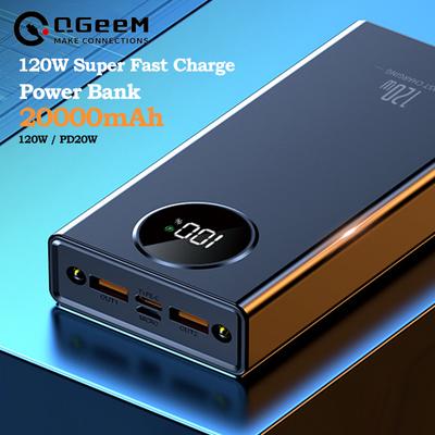 Batería Externa de 120WSuper Carga Rápida 20000mah Capacidad Ultragrande Para Energía Móvil Batería Externa Para Iphone Xiaomi Samsung