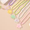 5pcs/set Cute Sakura Flower Charm Necklace for Women Girls Handmade Beaded Necklaces Summer Beach Holiday Jewelry Gift