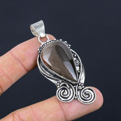 Gift For Women Pendant 925 Sterling Silver Natural Polychrome Jasper Gemstone