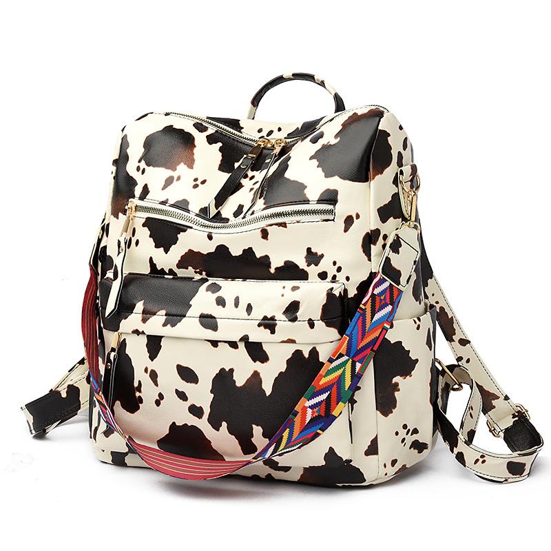 Schoolbagbag Retro Backpack Female Korean Version New Trendy Soft Leather Large Capacity Dual-purpose Women's Backpack Student Schoolbag