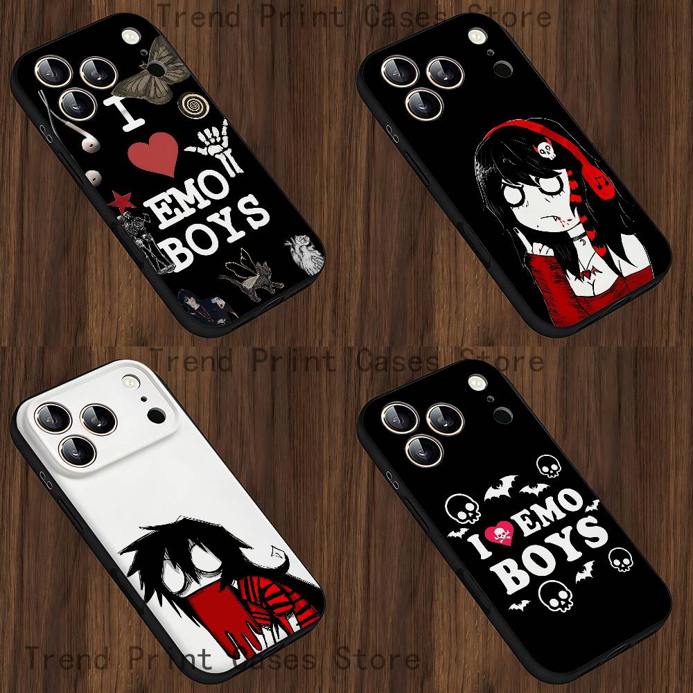 Ich liebe Emo-Jungs Handyhülle Für iPhone 13,16,12,14,15,11,17,Pro,Max,Plus,E,Air,Mini Stoßfeste Hülle