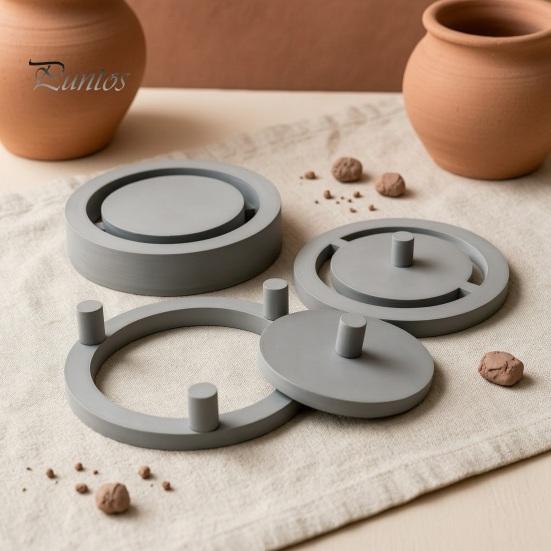 Pottery Molding Tool 1 Set Foot Ring Tools, Clay Base Maker, Aligned Template, Even Press for Bowls And Mugs, Studios, Beginners Ceramic Art