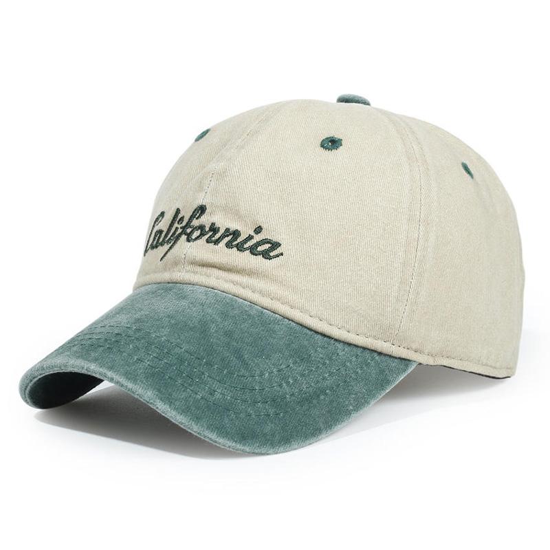 Vintage Embroidered Wide-Brim Baseball Cap Color-Blocked Sun Protection For Men And Women Spring Autumn Versatile Outdoor Hat