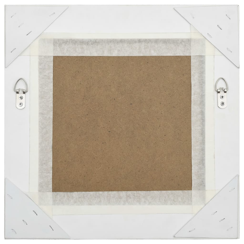 Specchio da Parete Stile Barocco 40 x 40 cm Bianco