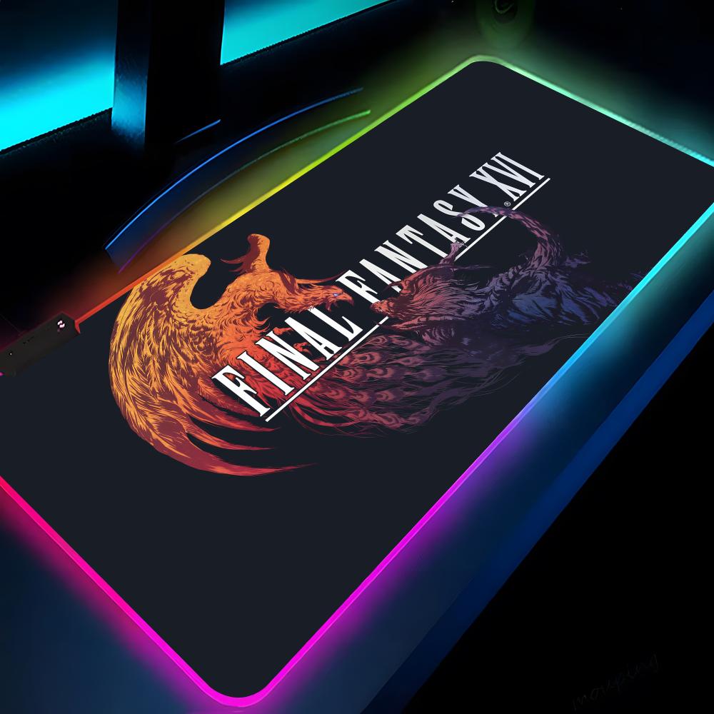Final Fantasy XVI Mouse Pad Carino Gaming LED 700x300 Tappetino Mouse Tappetini Mouse Tappetini Tavolo Tappetino Scrivania PC Tappetino Tastiera RGB XXL
