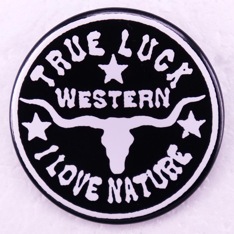 Nature-Inspired Denim Badge Pin