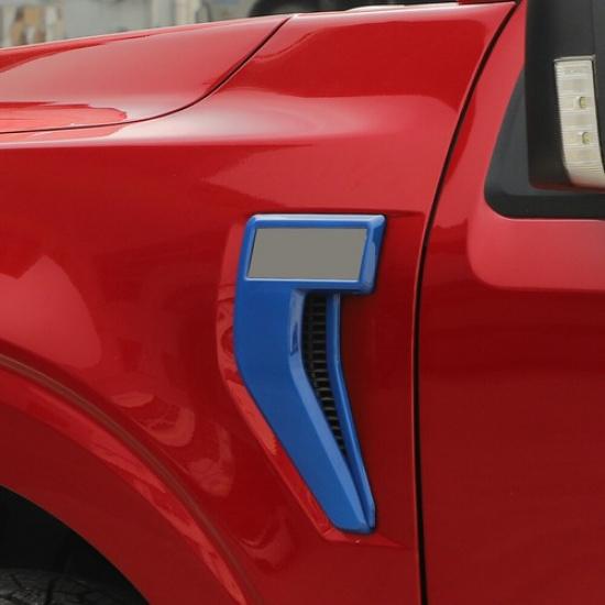 Blue Front Fender Side Vent Cover Trim Bezels For Ford F150 2021-22 Accessories
