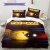 Pac-Man Muster Bettwäsche, Steppbett Set Bettbezug Kissenbezug Zuhause Geburtstagsgeschenk (1 Bettbezug + 2 Kissenbezüge, ohne Füllung)