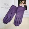 Ladies Sheepskin Gloves Classic Solid Color Versatile Leather Spring Knit Lining Cycling Driving Gloves Autumn