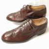 80s90s? Vintage Made In Italy J.R. BARRETT Size 11 (29.030.0cm) All Leather Wingtip Business Shoes Brown