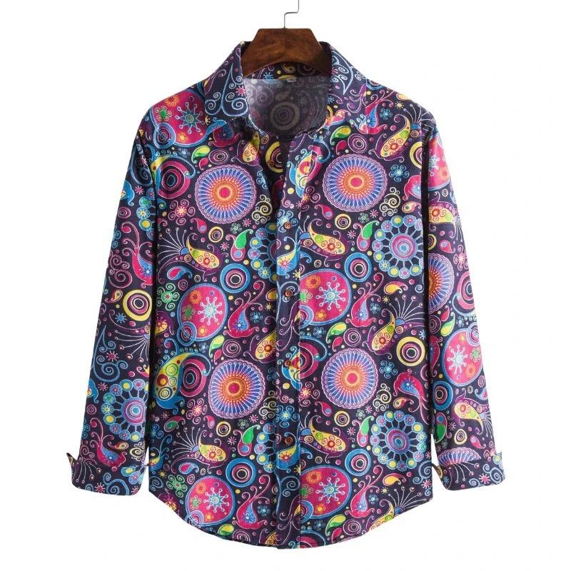 Men's Shirt Pattern Shirt 3D Printed Shirt Outdoor Street Long Sleeved V-Neck Clothing Fashion Designer Casual and Comfortable