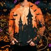 Men's Long Sleeve Hoodie with Sun Halloween Print Pullover