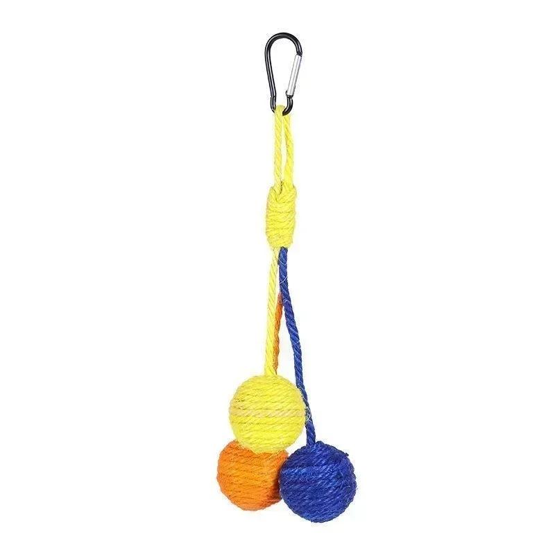 Pet Toy Cat Scratch Toy Cat Hanging Sisal Ball Built-in Bell Interactive Toy Pet Supplies cat toys  pet products