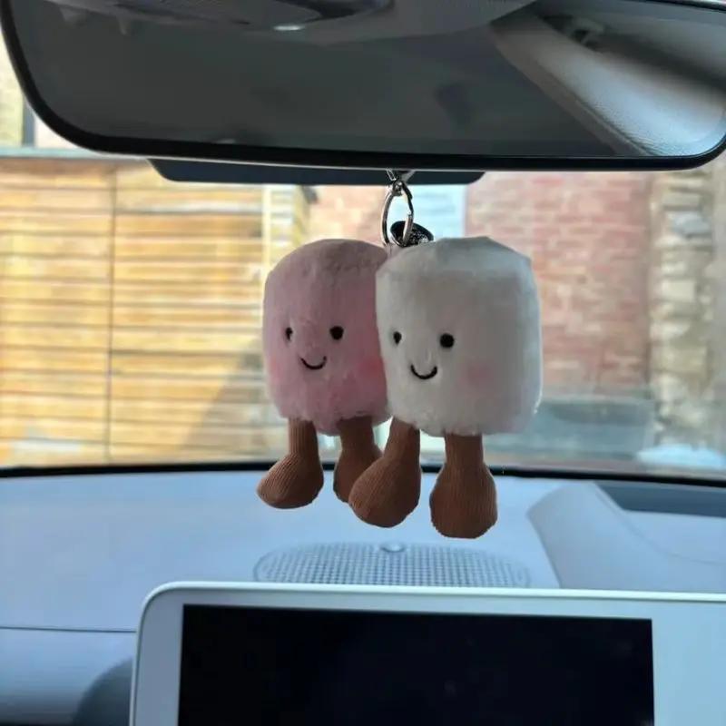 Enjoyable Two Marshmallow Keychain Cotton Candy Tone Adorable Gentle Two Tone Keychain Pouch Pendant Accessories Dolls Pendant Xmas Gifts
