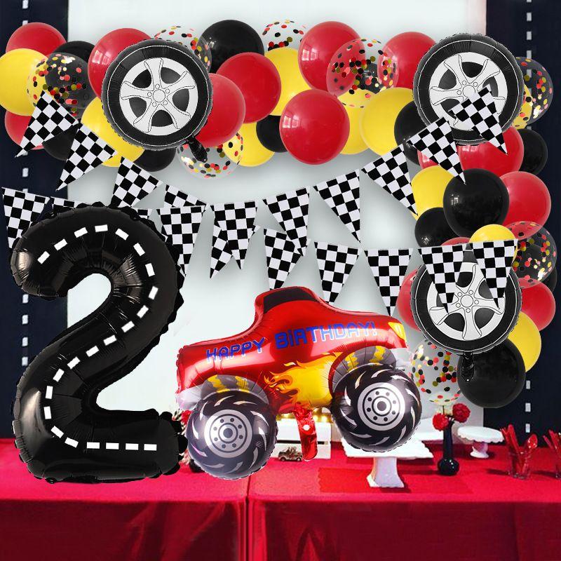 Racing-themed Party Balloon Set for Children's Birthday Party Decorations
