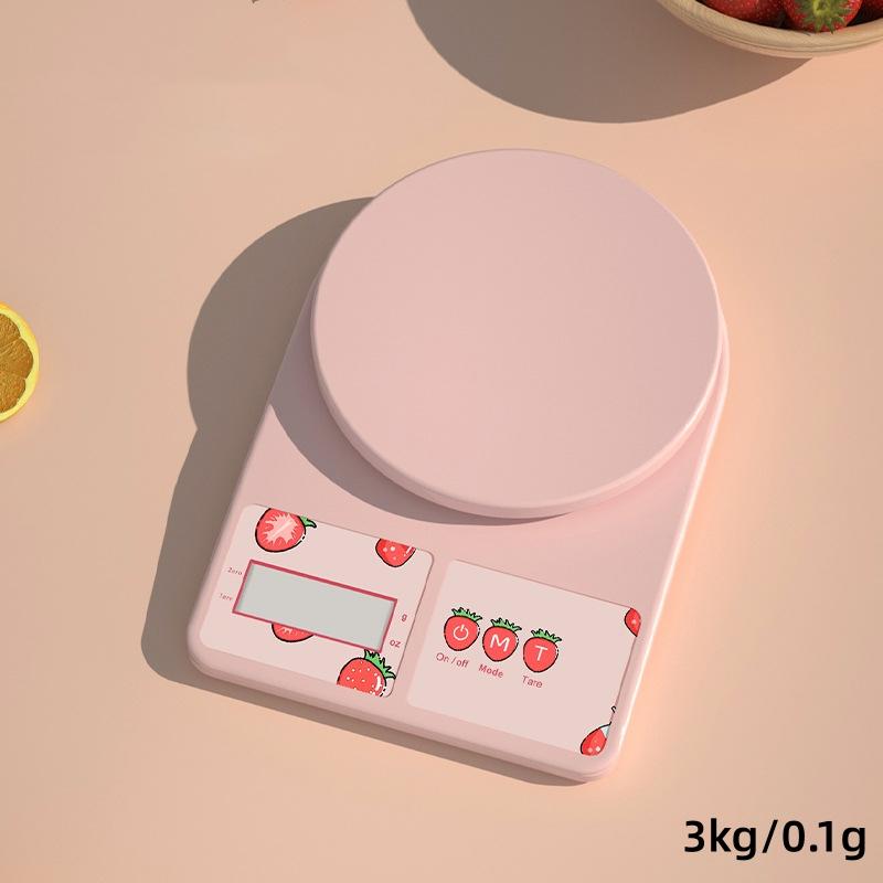 Digital Food Scale 1g High Precision Strawberry Cartoon Kitchen Scale Multifunction for Cooking Baking Weight Control