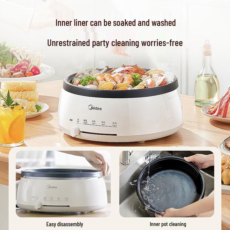 Midea 4L Multi-function Electric Hot Pot with Grill Plate