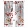 Christmas Snowman Deer Sheer Curtains for Living Room Decoration Window Curtains Kitchen Tulle Voile Curtains