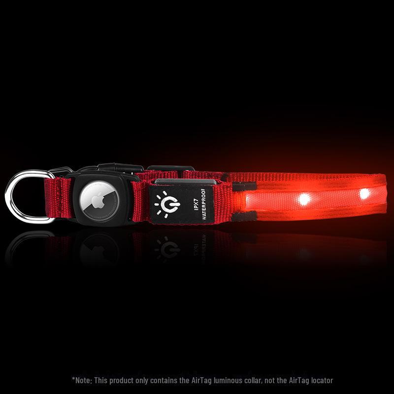 Waterproof LED Pet Collar: AirTag Tracker & USB-Rechargeable Luminous Protective Cover