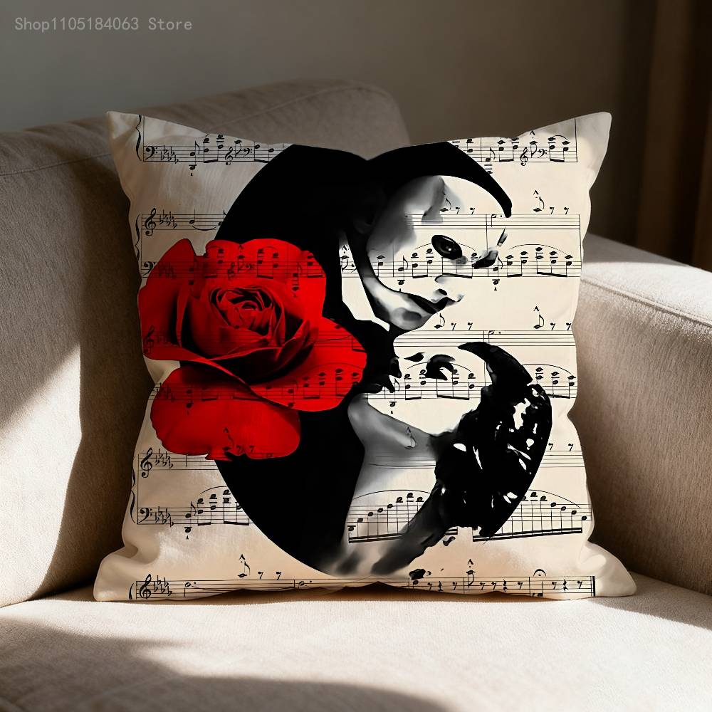 The P-Phantom Of The O-Opera Pillow Case For Sofa Decor Car Office Room Printing Cushion Cover Decorations And Protector Peach skin 18*18(CM)-1Pcs
