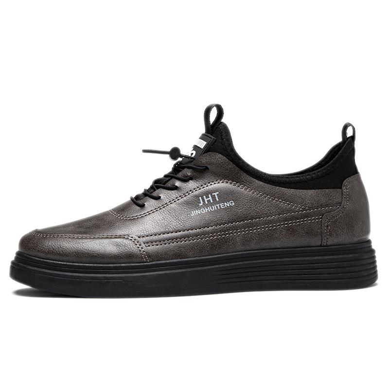 New fashionable versatile men's leather shoes casual shoes British business leather shoes breathable and lightweight casual leather shoes