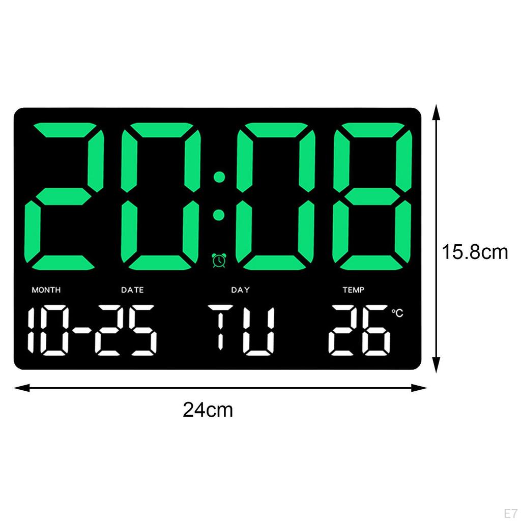 Alarm Clock Digital Multifunctional LED Display Temperature Kids Adults Wall