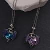 Exquisite Fashion Color Dragon Pendant Necklace For Women Blue Purple Dragon Necklace Cute Dragon Party Jewelry Gift