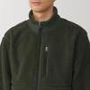 MUJI Men's Boa Fleece Jacket, Dark Green, Size S (AB1MWA4A)