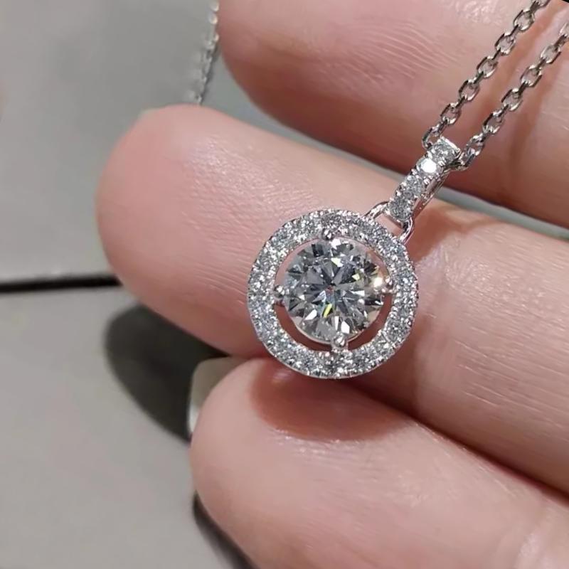 

Huitan Изящное круглое ожерелье с подвеской из циркония для женщин, свадебное, роскошное, для помолвки, аксессуары для церемонии, подарок