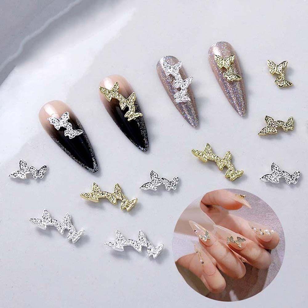 

20 шт./компл. Металлический Ногти Шарм Бабочка Аксессуары для ногтей Бабочка Ногти Стразы Леди/Девочки