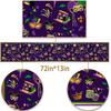 Pudodo Mardi Gras Table Runner Carnival Mask Fleur De Lis Tablecloth New Orleans Masquerade Party Kitchen Dining Home Decoration (13" X 72")
