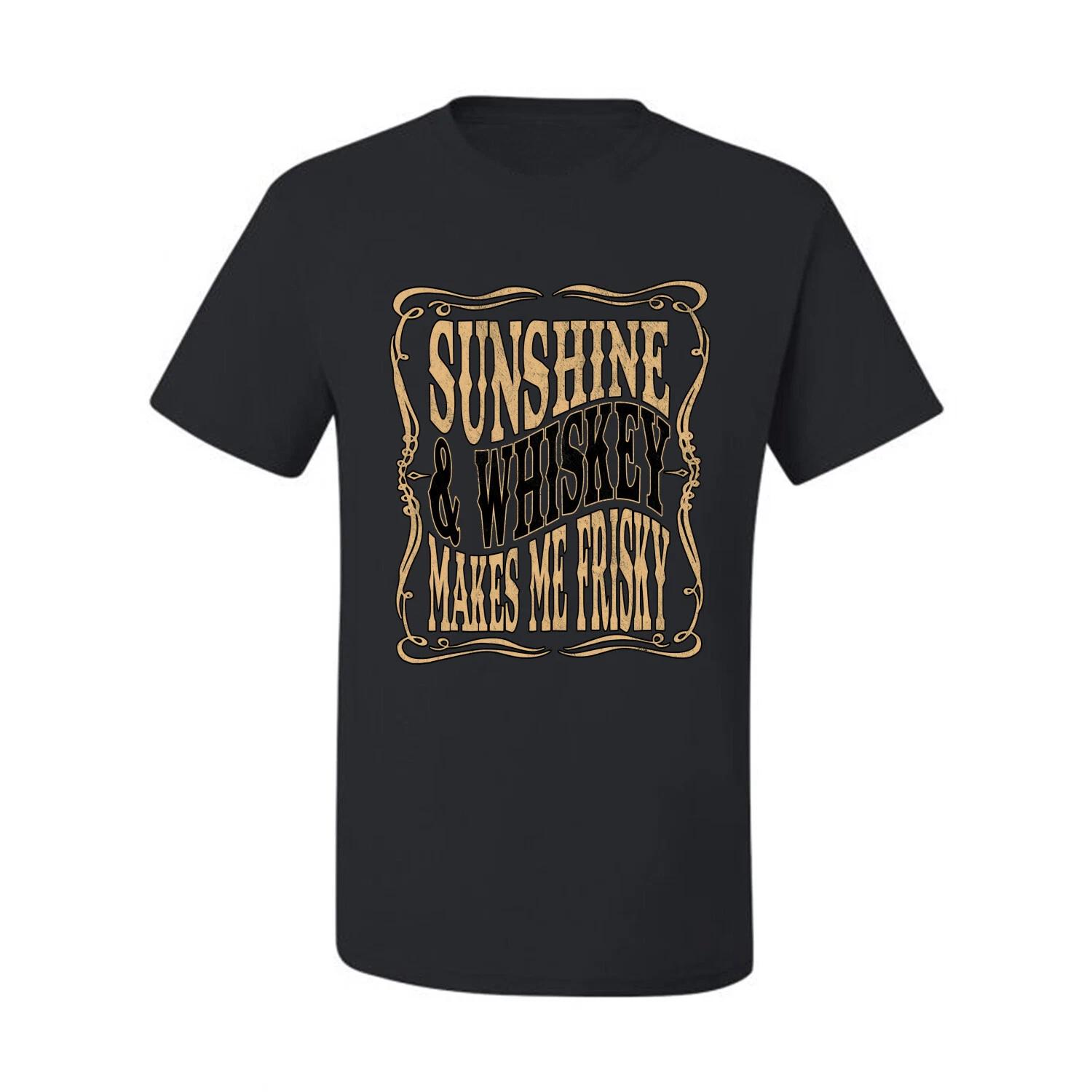Sunshine  Whiskey Makes Me Frisky Men Graphic T- Shirt S