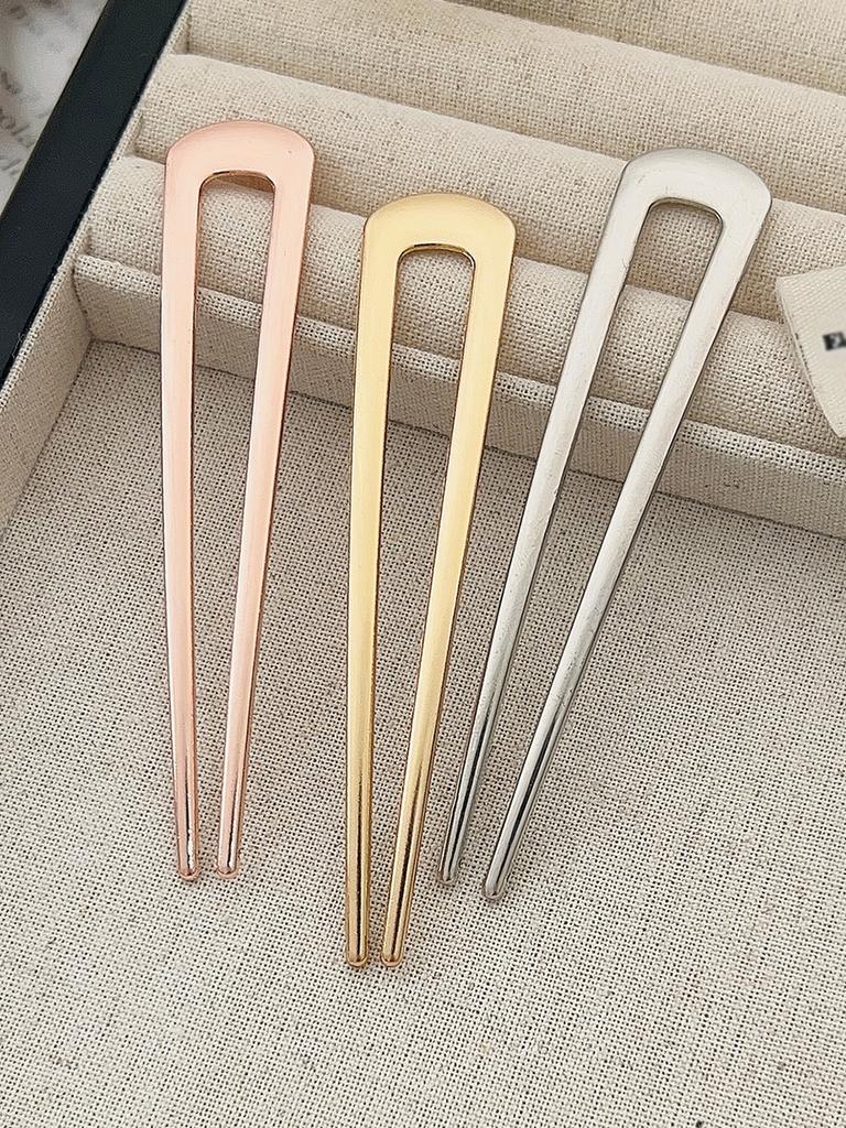 Metal U Shaped Hair Pins,Silver Gold Color Pearl Hair Fork,Hair Sticks U French Simple Hair Accessories For Women Headwear Gifts