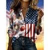 Vintage Contrast Stripe Satin Long Sleeve Shirt Loose Fit Casual Workwear Blouse Women