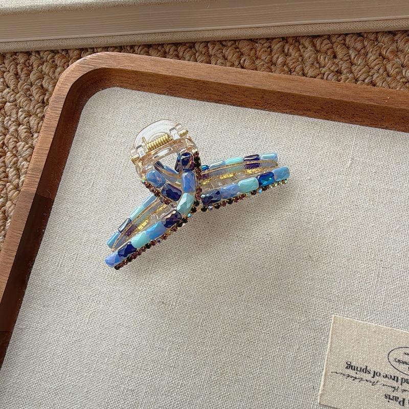 

Rainbow Candy-Style Rhinestone Claw Clip, High-End and Exquisite Rear Hair Clip for Women, High Quality