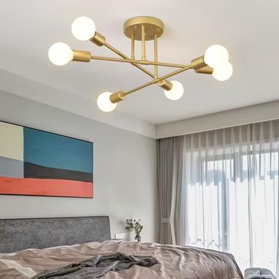 LED stropné svietidlo v severskom štýle do obývacej izby Zapustený luster do spálne Pätica žiarovky E27 Osvetlenie pre domácnosť