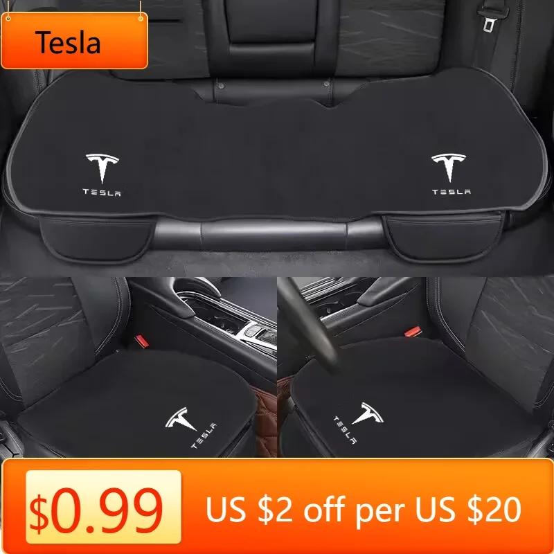 Autocolant Auto Tesla Mașină Universal Pernă Scaun Capac Anti-Alunecare Catifea Pluș Pad Protector Pentru Tesla Model 3 Model S X Y Roadster S
