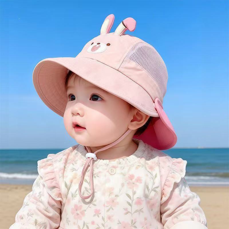 Children s sun hat summer thin design sun protection large brim shawl hat breathable baby boy and girl duckbill hat