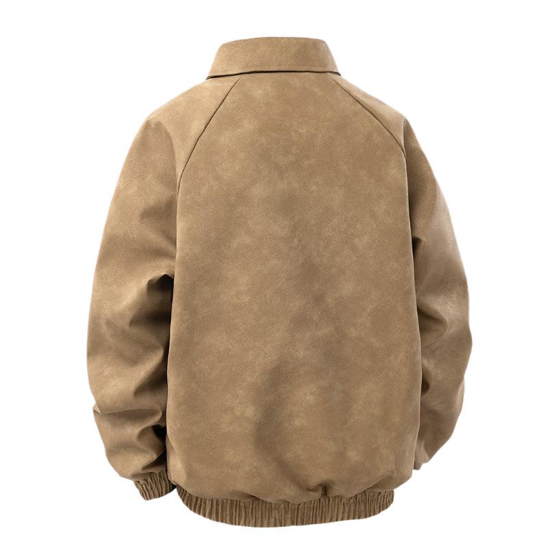 Spring New Couple Style American Retro Brown Lapel Jacket Men Suede Couple Suit Jacket