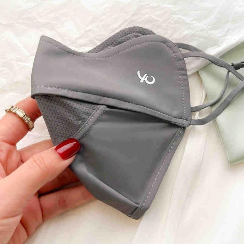 

Anti-UV Ice Silk Mask Breathable Anti-sun Mask New Face Cover Scarf Unisex темно-сірий колір