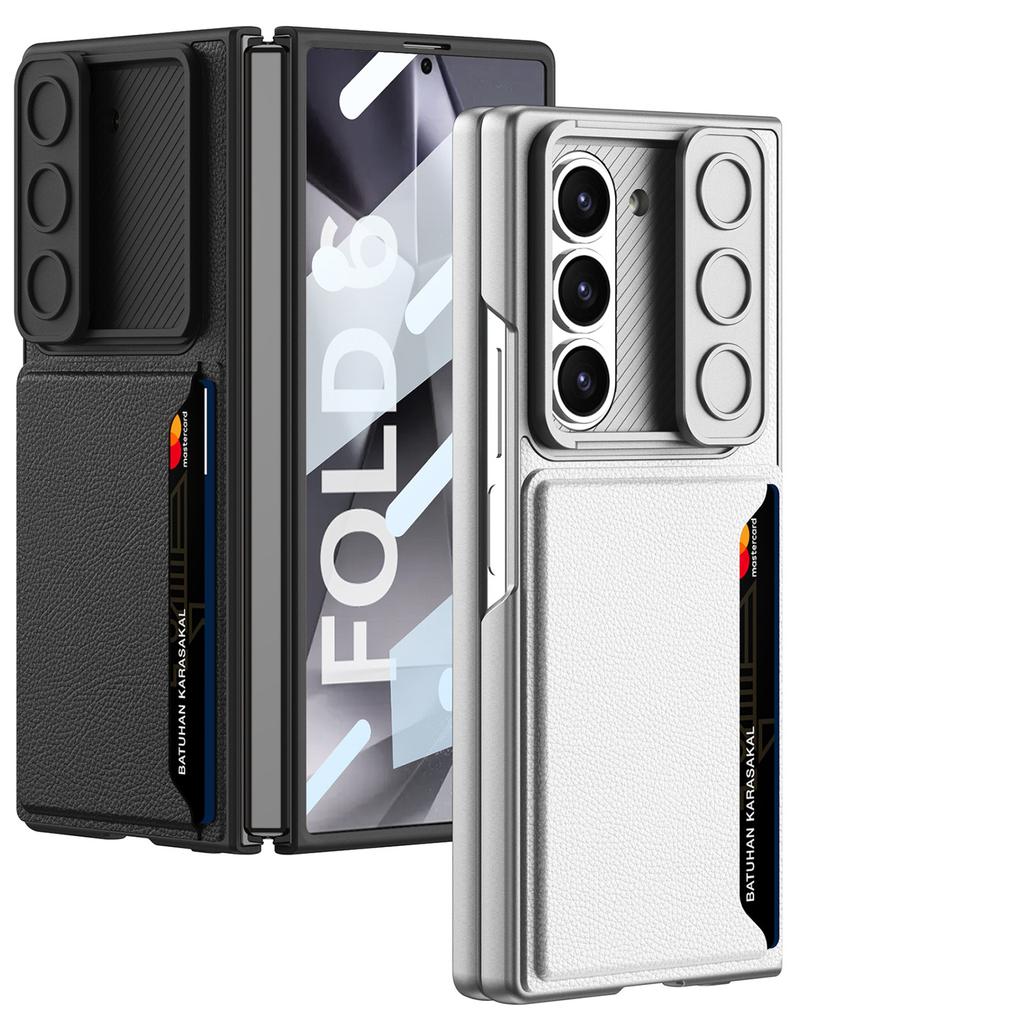 Suitable for Samsung Z Fold6 Mobile Phone Case Folding Screen Ultra Thin Business Leather Card Bag Anti Fall Protection Case