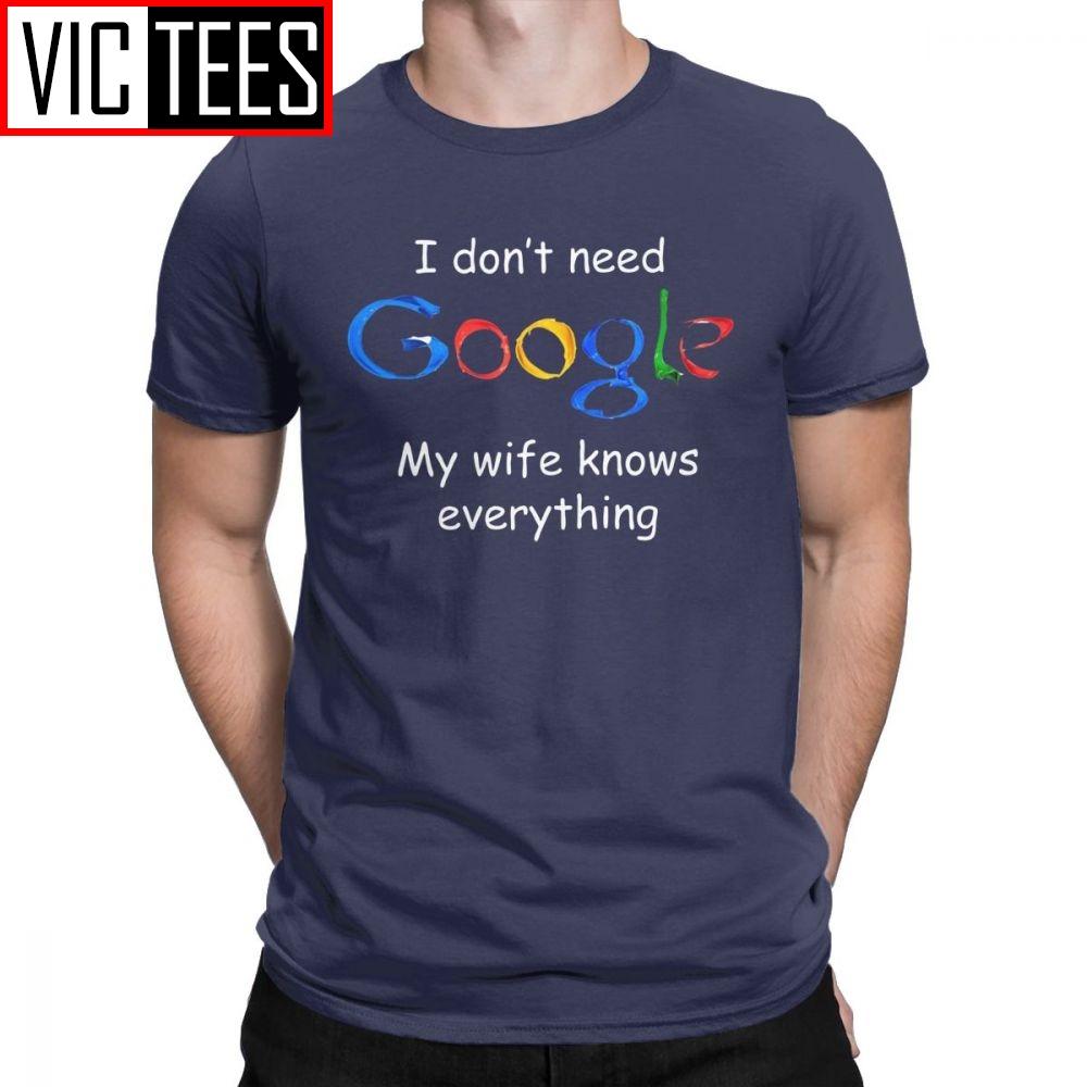 

Мужская футболка с надписью «Мне не нужен Google, моя жена знает все» для мужчин, муж, папа, жених, одежда, футболки с юмором, хлопковая футболка S чёрный